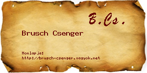 Brusch Csenger névjegykártya